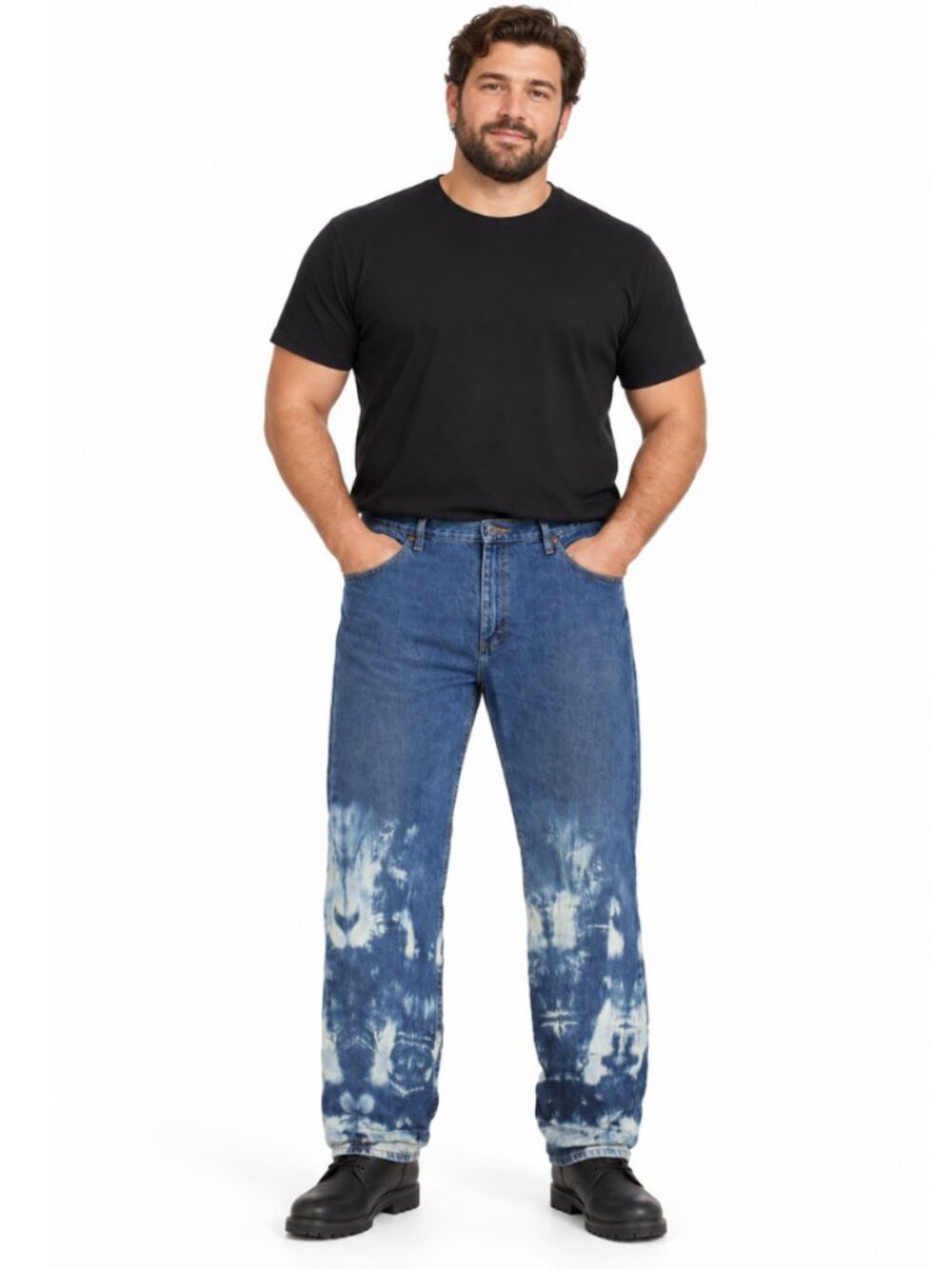 Wrangler Men’s Half-Bleached Straight-Leg Jeans Blue Size 40×32